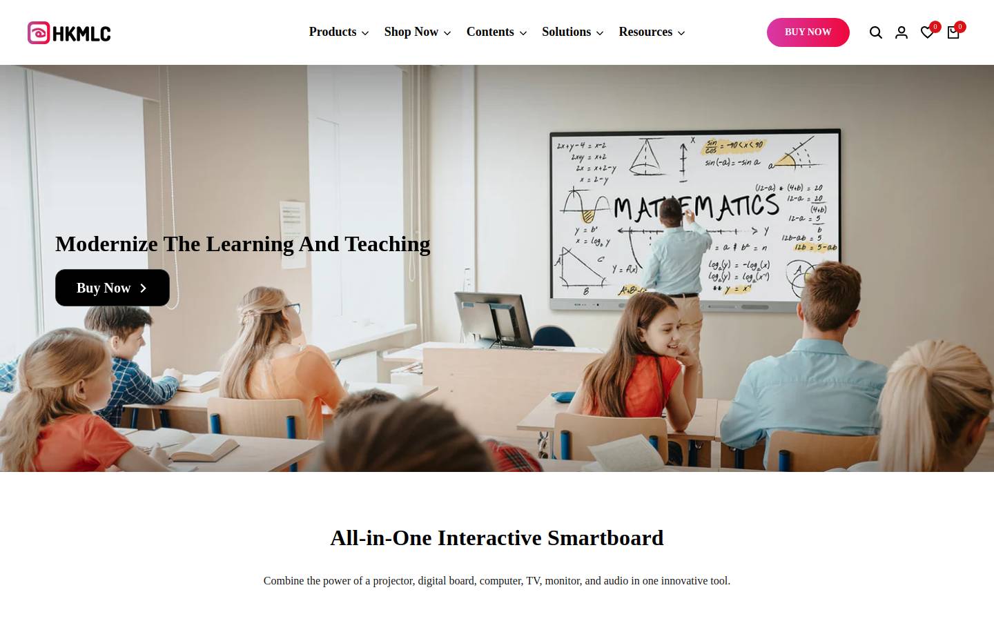 HKMLC Smartboard homepage screenshot