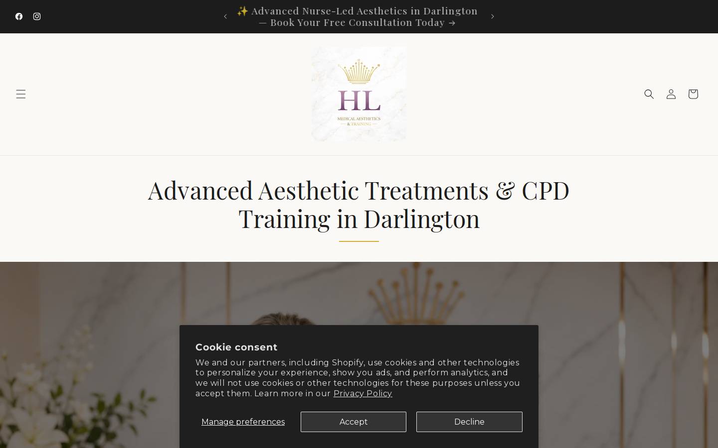 hl-aesthetics.com homepage screenshot