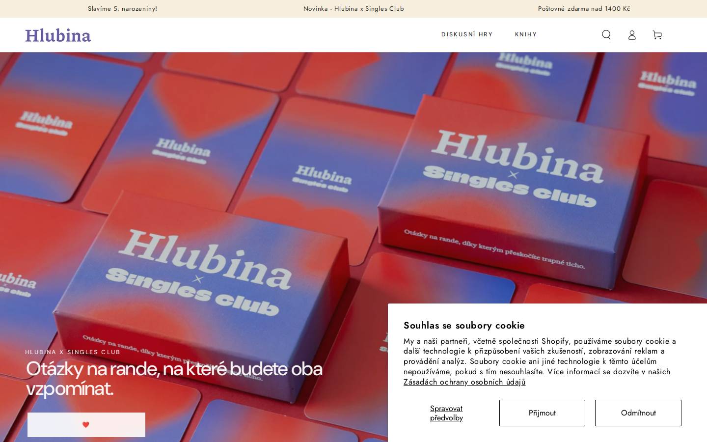 hlubina.shop homepage screenshot