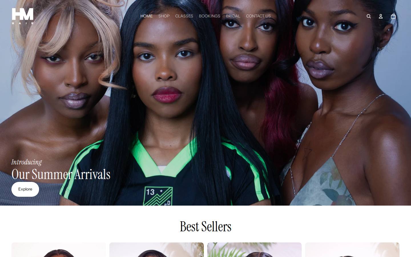 hm-hair.com homepage screenshot