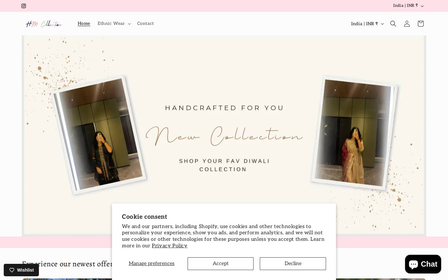 hmcollection.in homepage screenshot