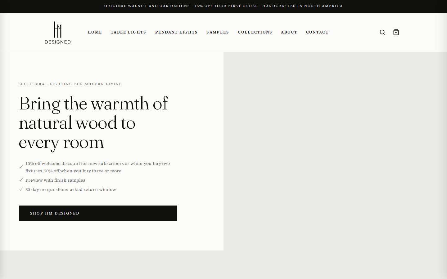 hmdesigned.com homepage screenshot