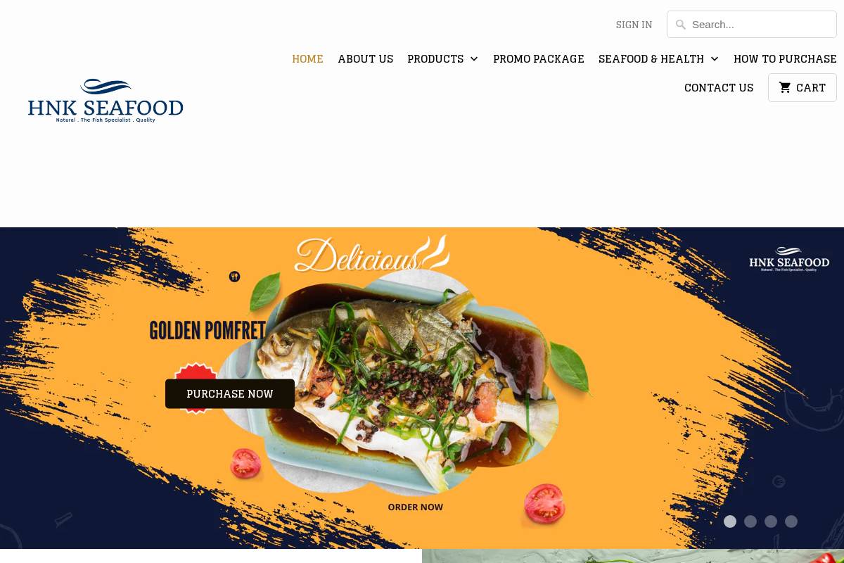 hnkseafood.com homepage screenshot