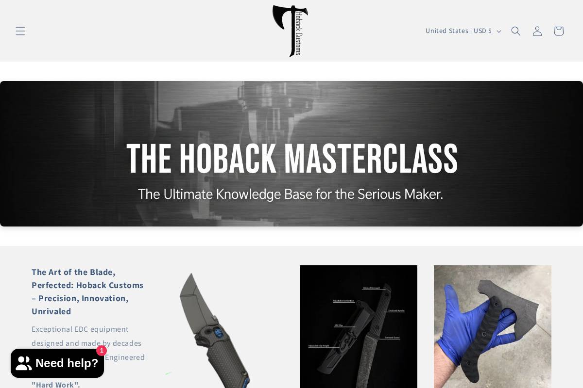 hobackcustoms.com homepage screenshot