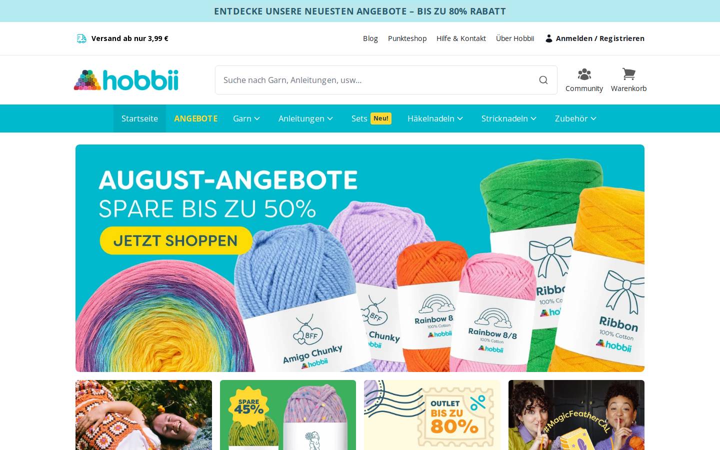 Hobbii homepage screenshot