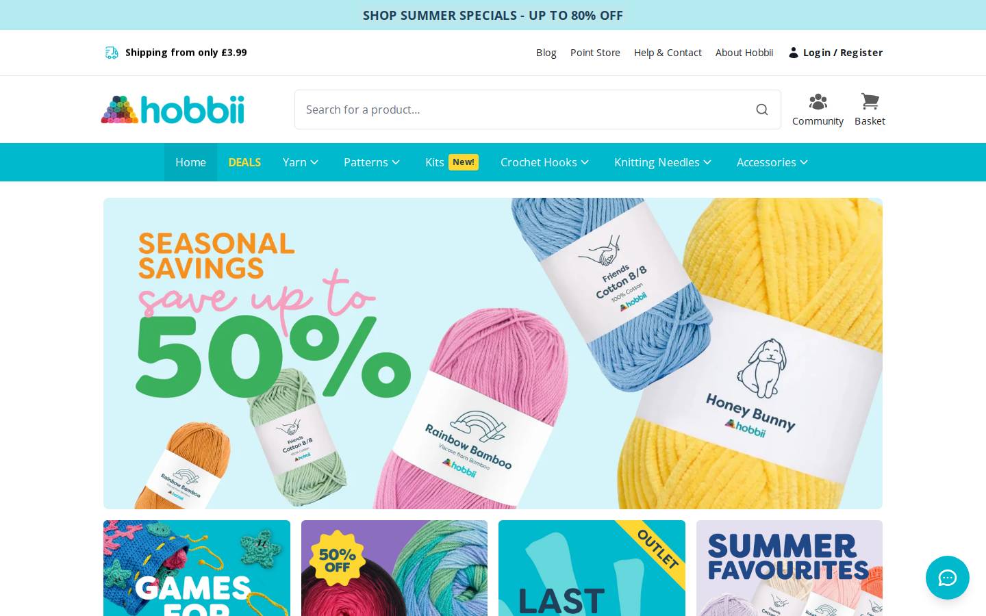 Hobbii homepage screenshot
