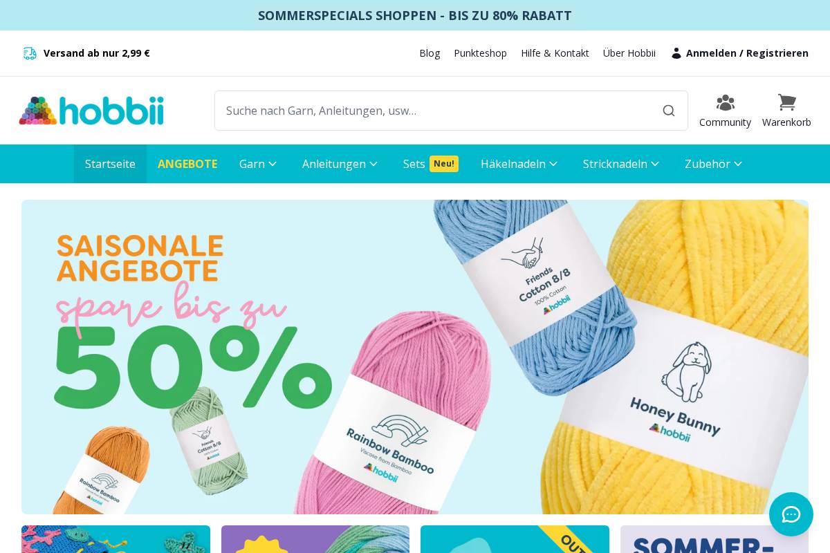 hobbii.de homepage screenshot