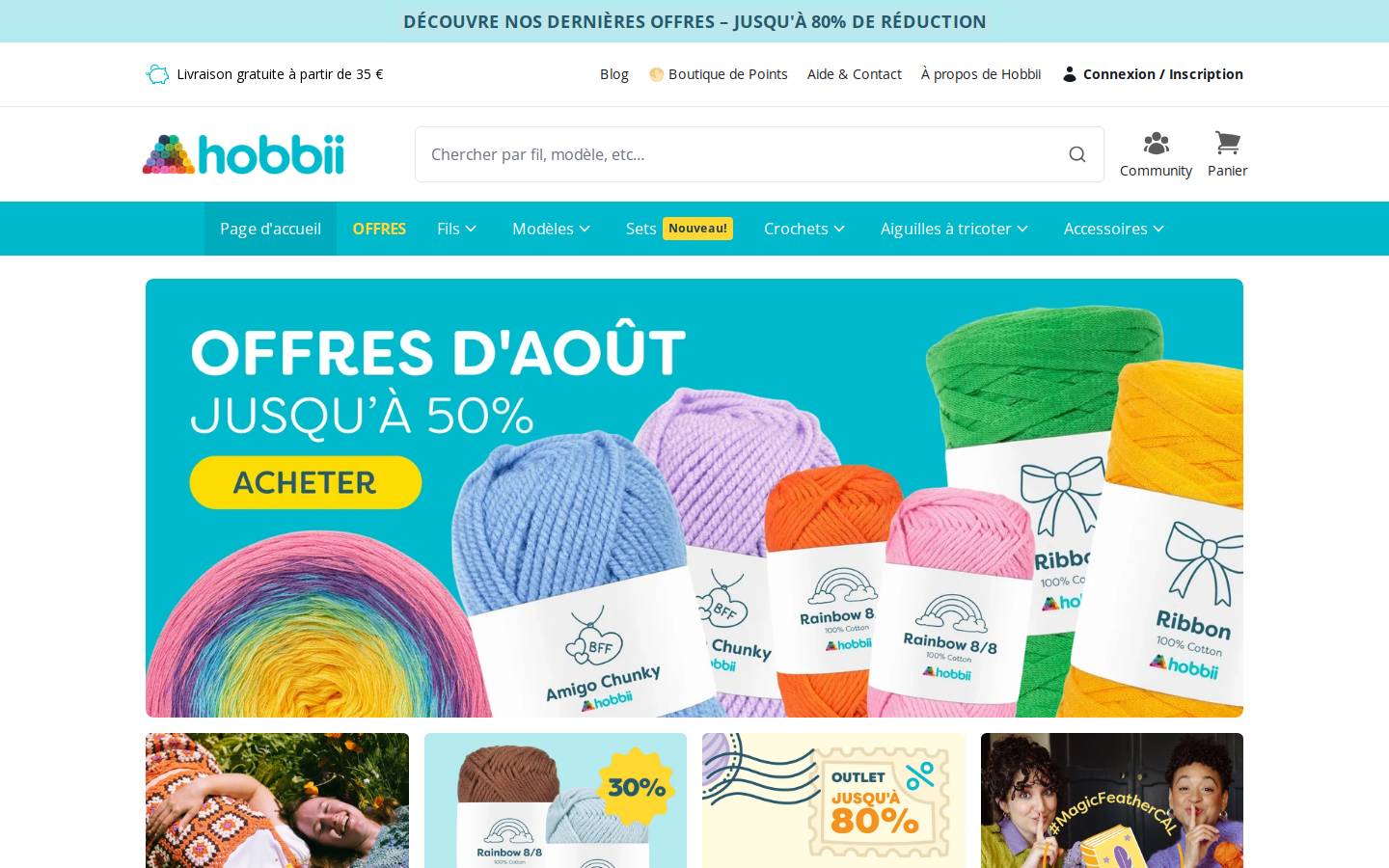 Hobbii.fr homepage screenshot