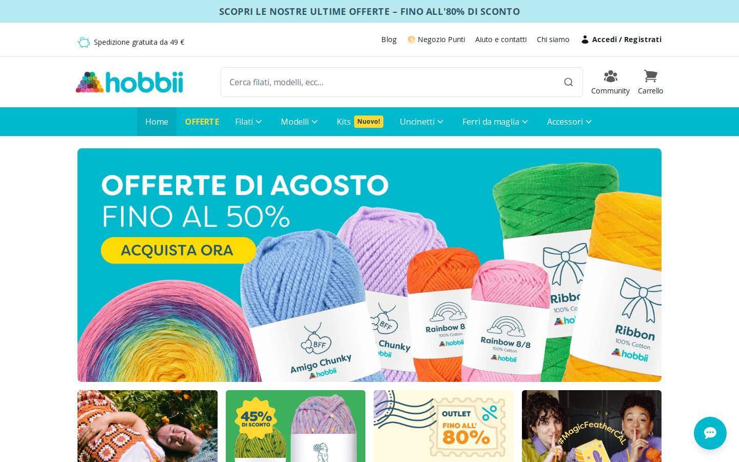 Hobbii.it homepage screenshot