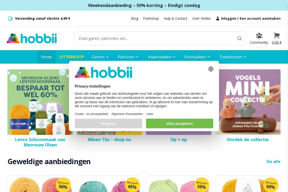 Hobbii.nl homepage screenshot