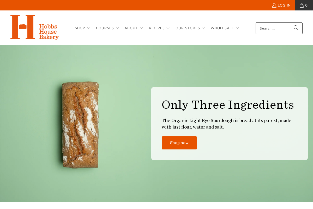 Hobbs House Bakery homepage screenshot