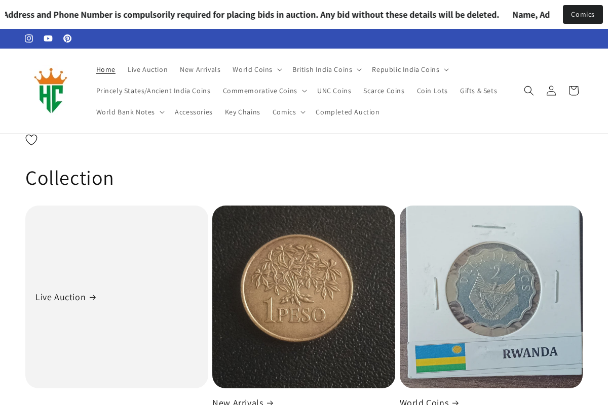 Hobby Corner homepage screenshot