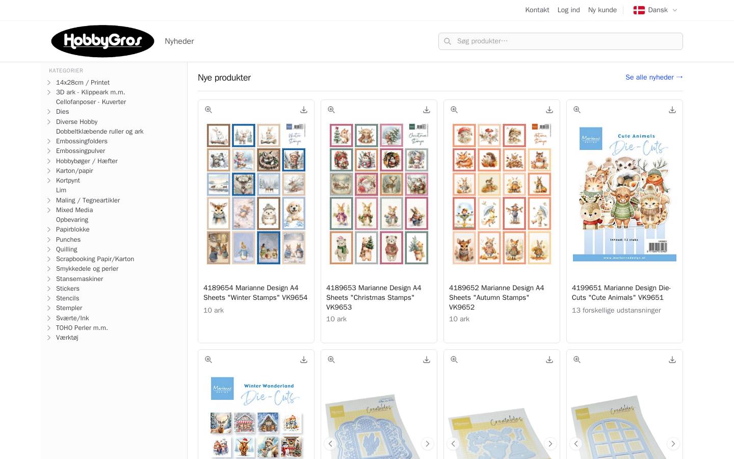 hobbygros.dk homepage screenshot