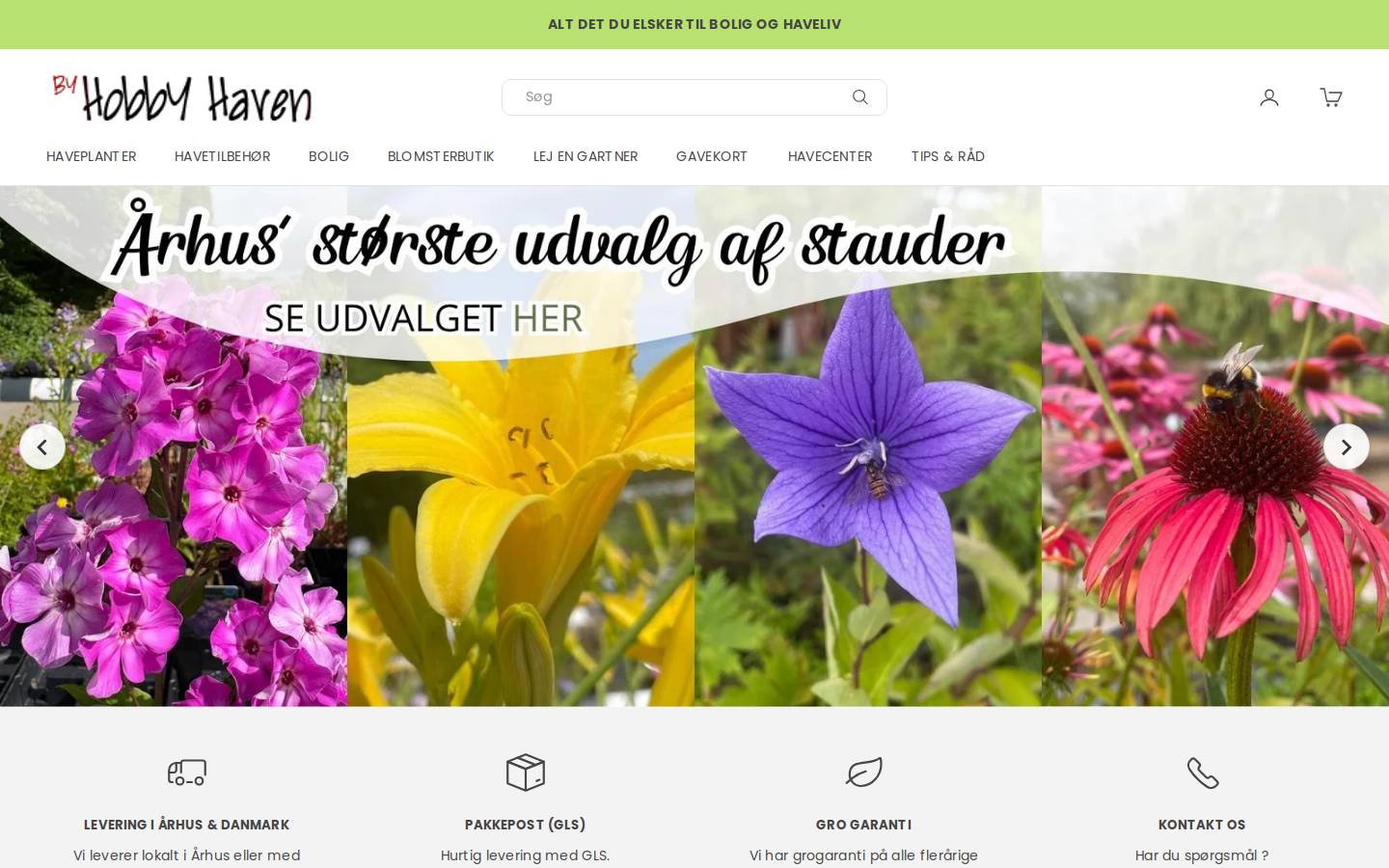 Hobby Haven homepage screenshot