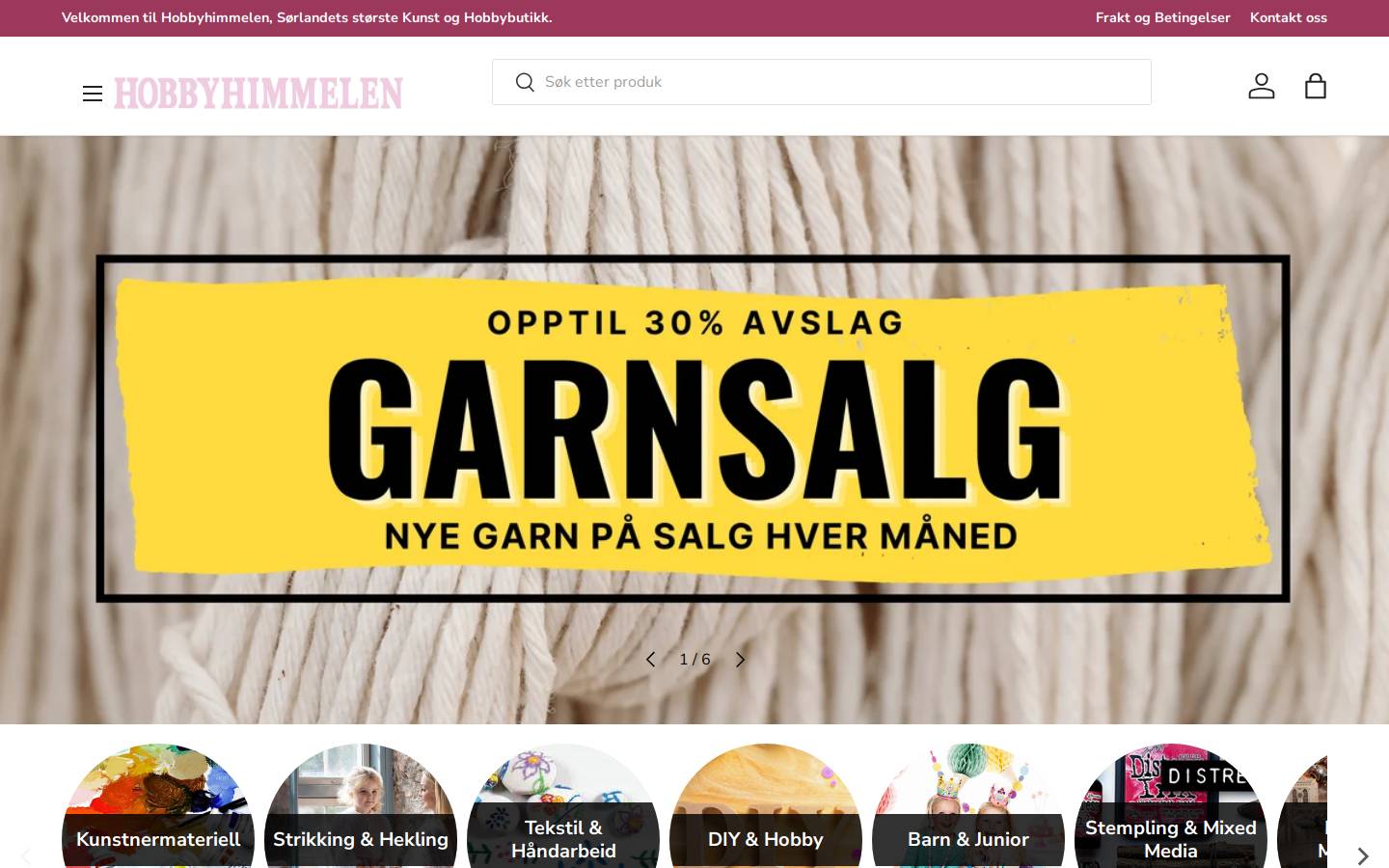 HobbyHimmelen homepage screenshot