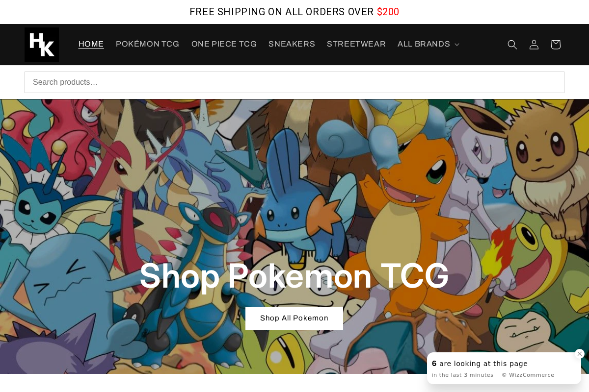 Hobby Kicks AU homepage screenshot