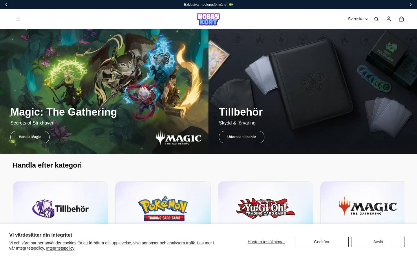 Hobbykort homepage screenshot
