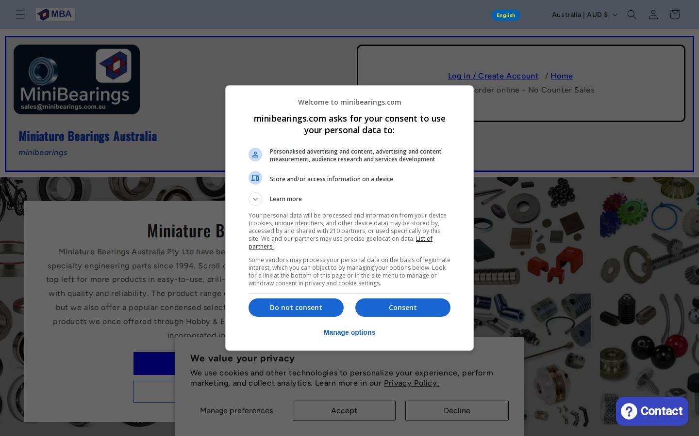 Hobbyparts homepage screenshot
