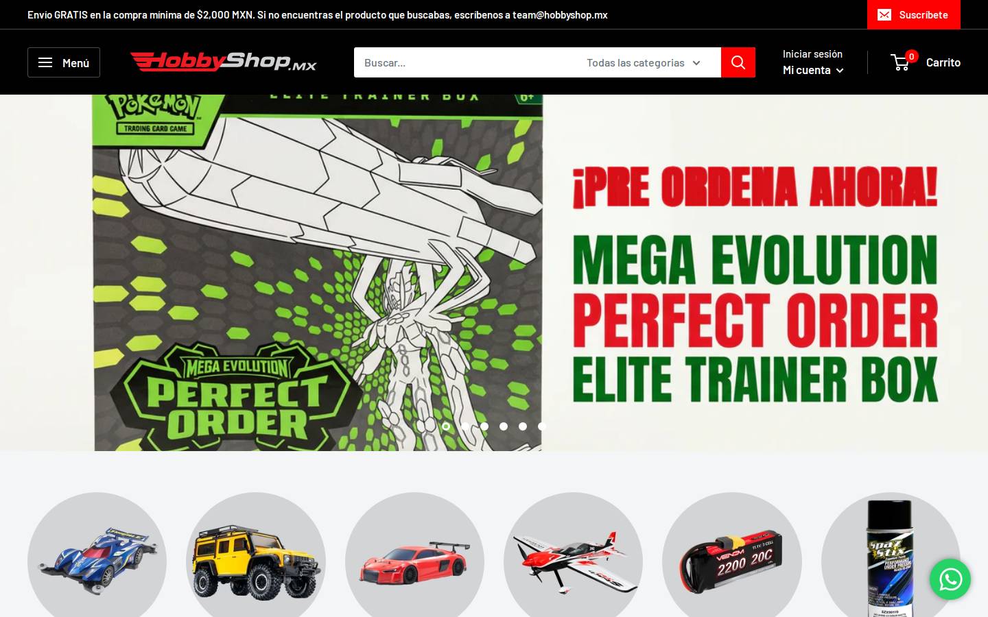 hobbyshop.mx homepage screenshot