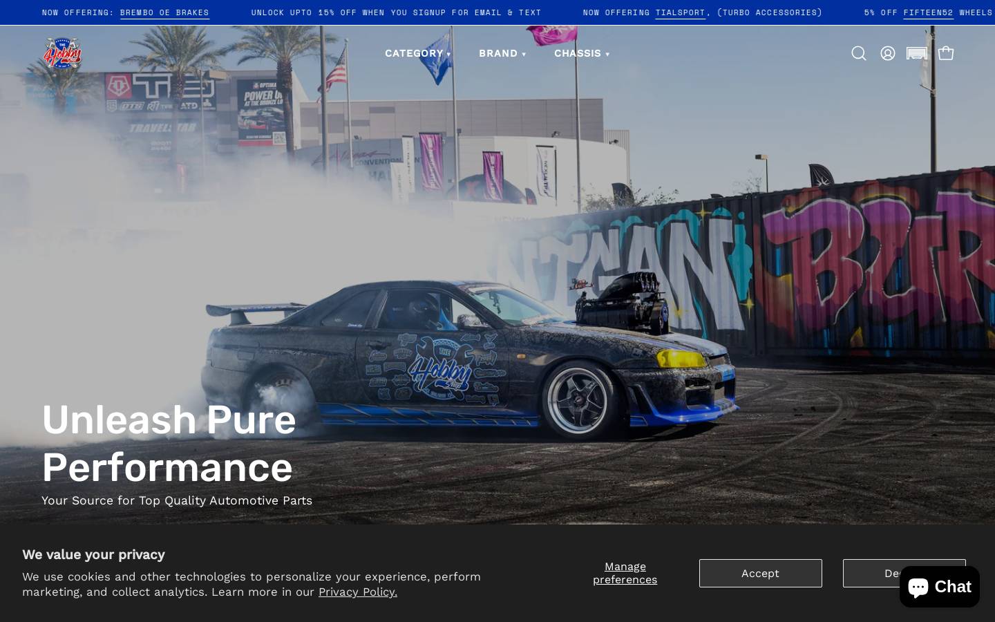 hobbyshopgarage.com homepage screenshot