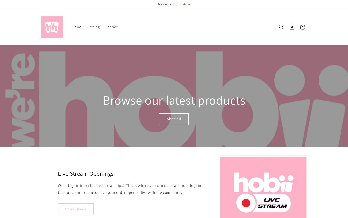 hobiishop.com homepage screenshot