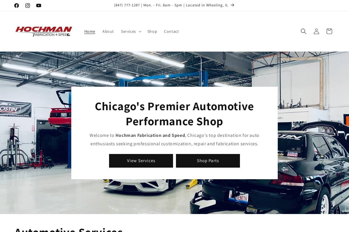 hochmanfabricationspeed.com homepage screenshot