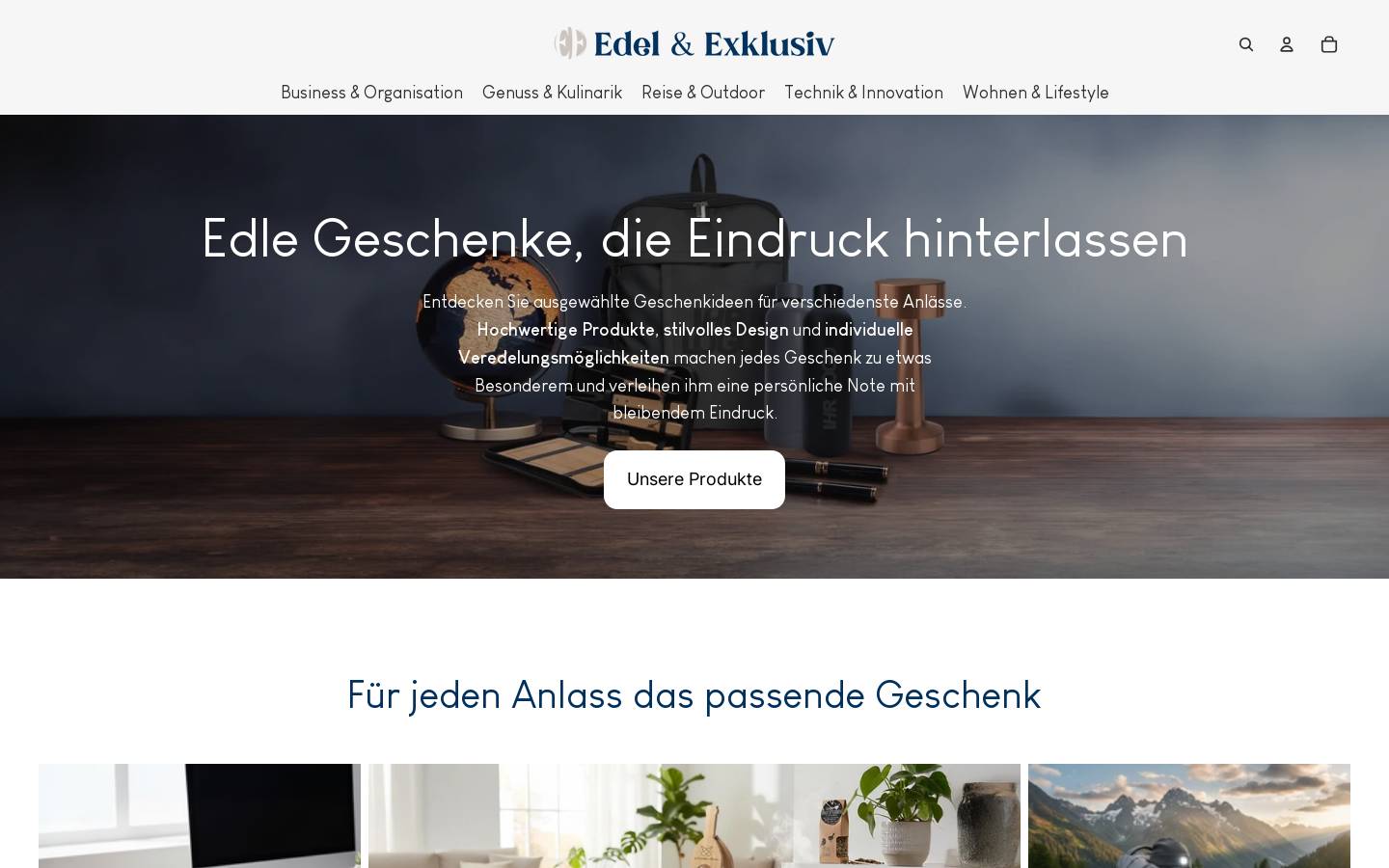 hochwertige-geschenke.de homepage screenshot