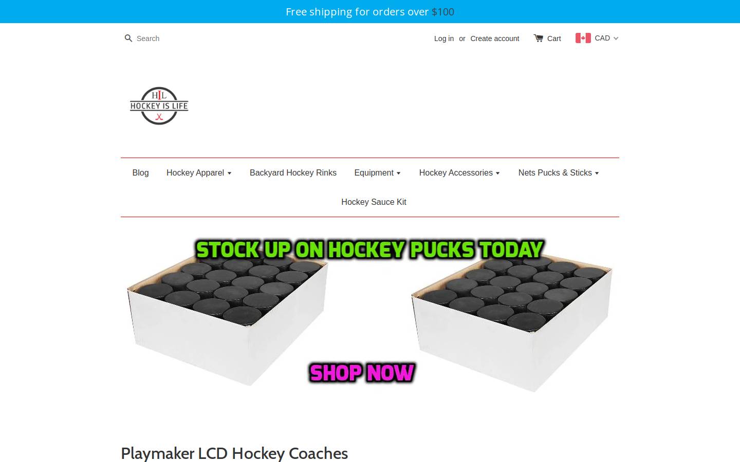 hockeyislife.com homepage screenshot