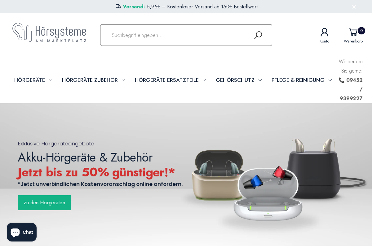 Hörsysteme am Marktplatz - Hochwertige Hörgeräte homepage screenshot