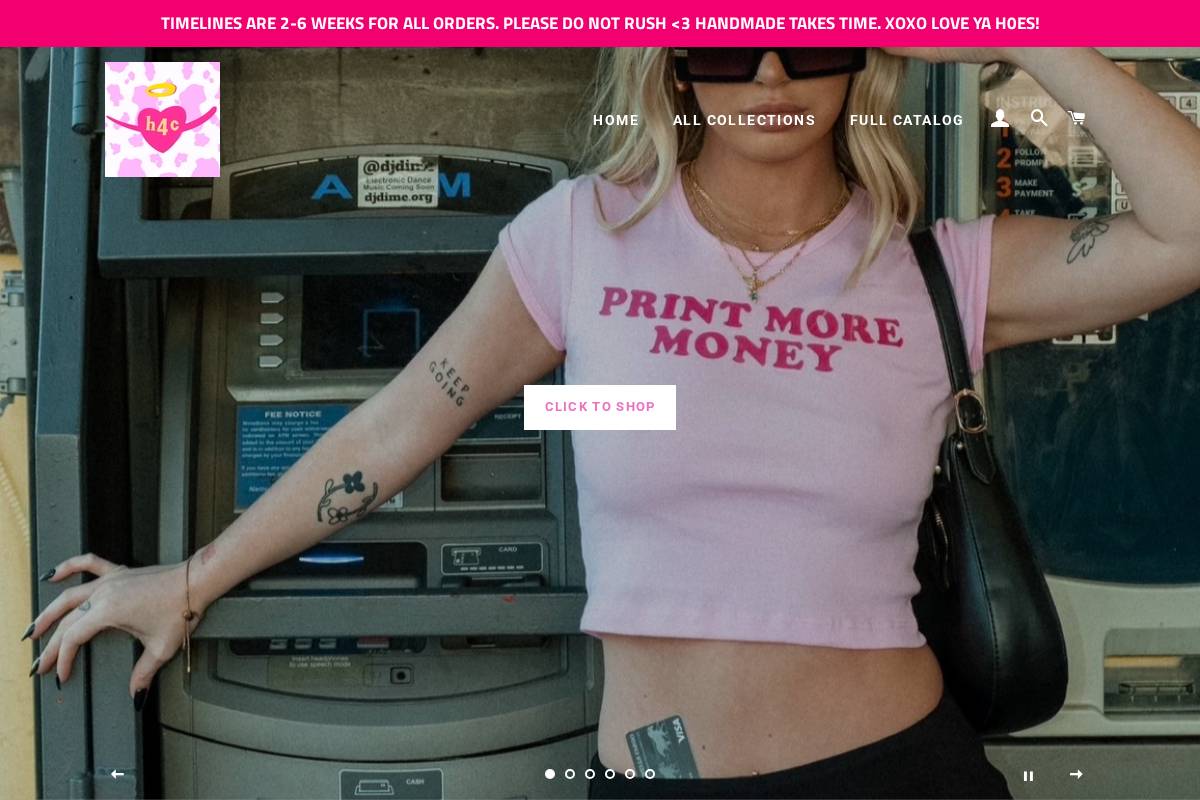 hoesforclothes.com homepage screenshot