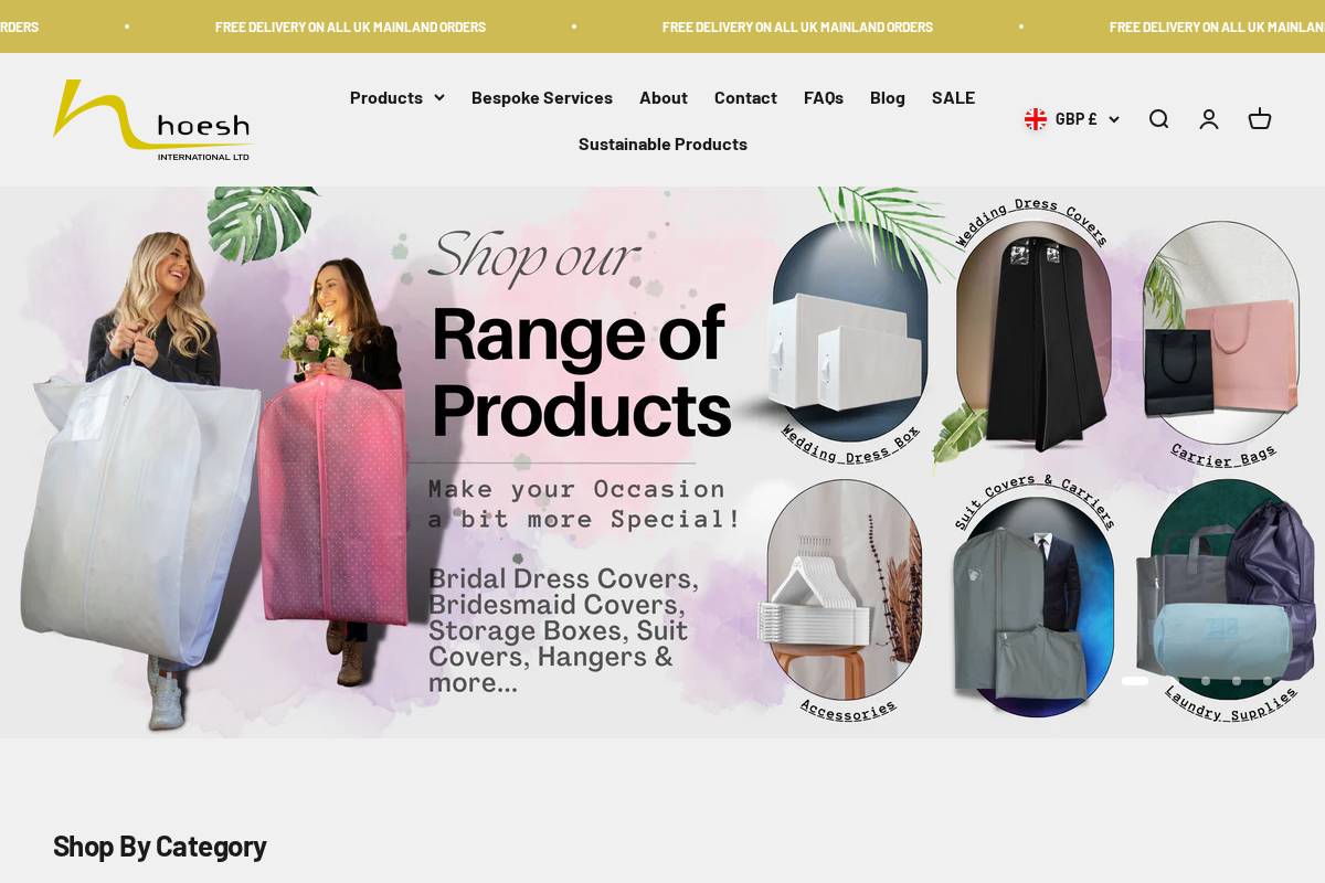 Hoesh International homepage screenshot