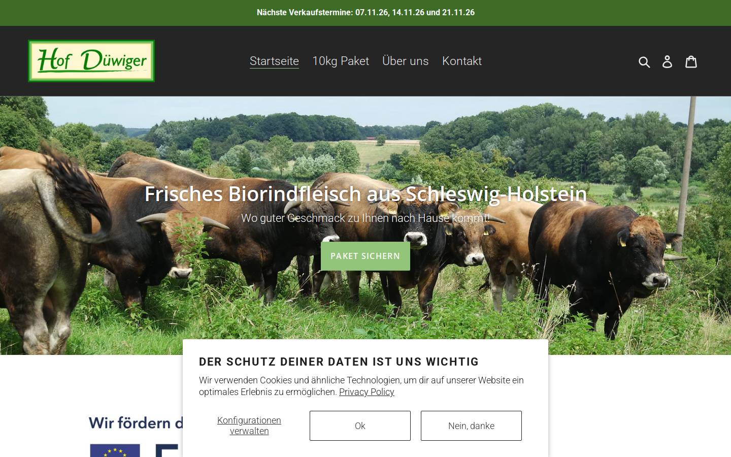 hof-duewiger.de homepage screenshot