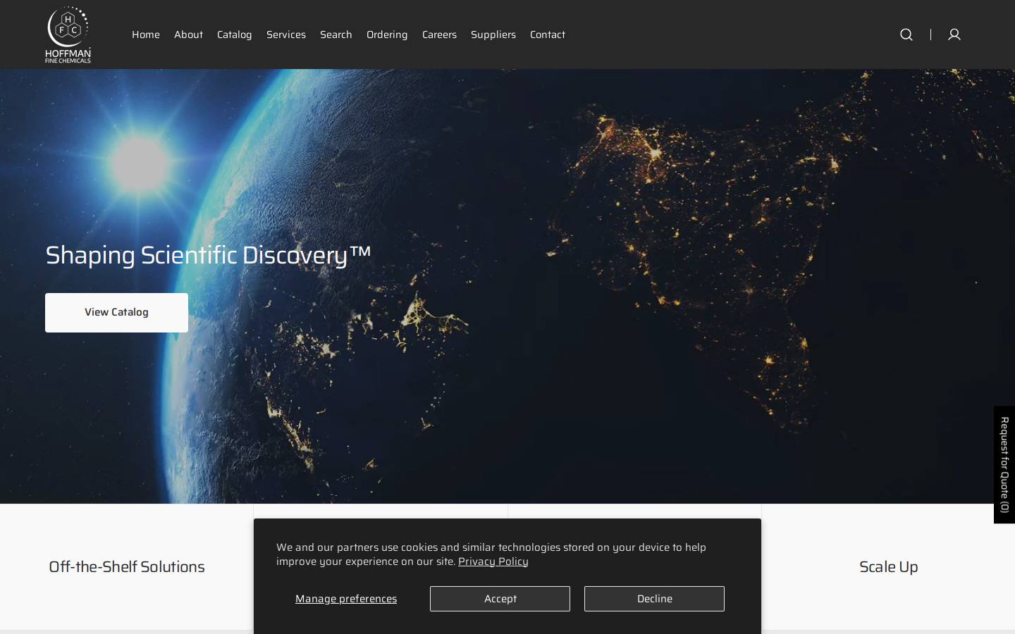 hoffmanchemicals.com homepage screenshot