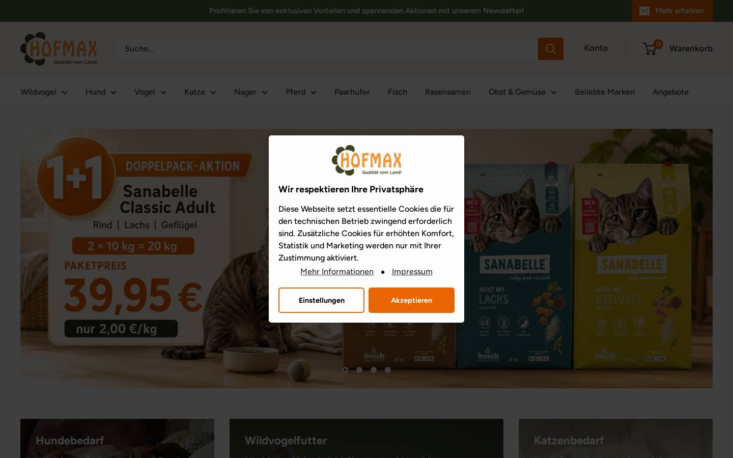 Hofmax homepage screenshot