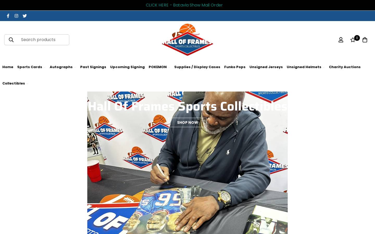 hofsportscollectibles.com homepage screenshot