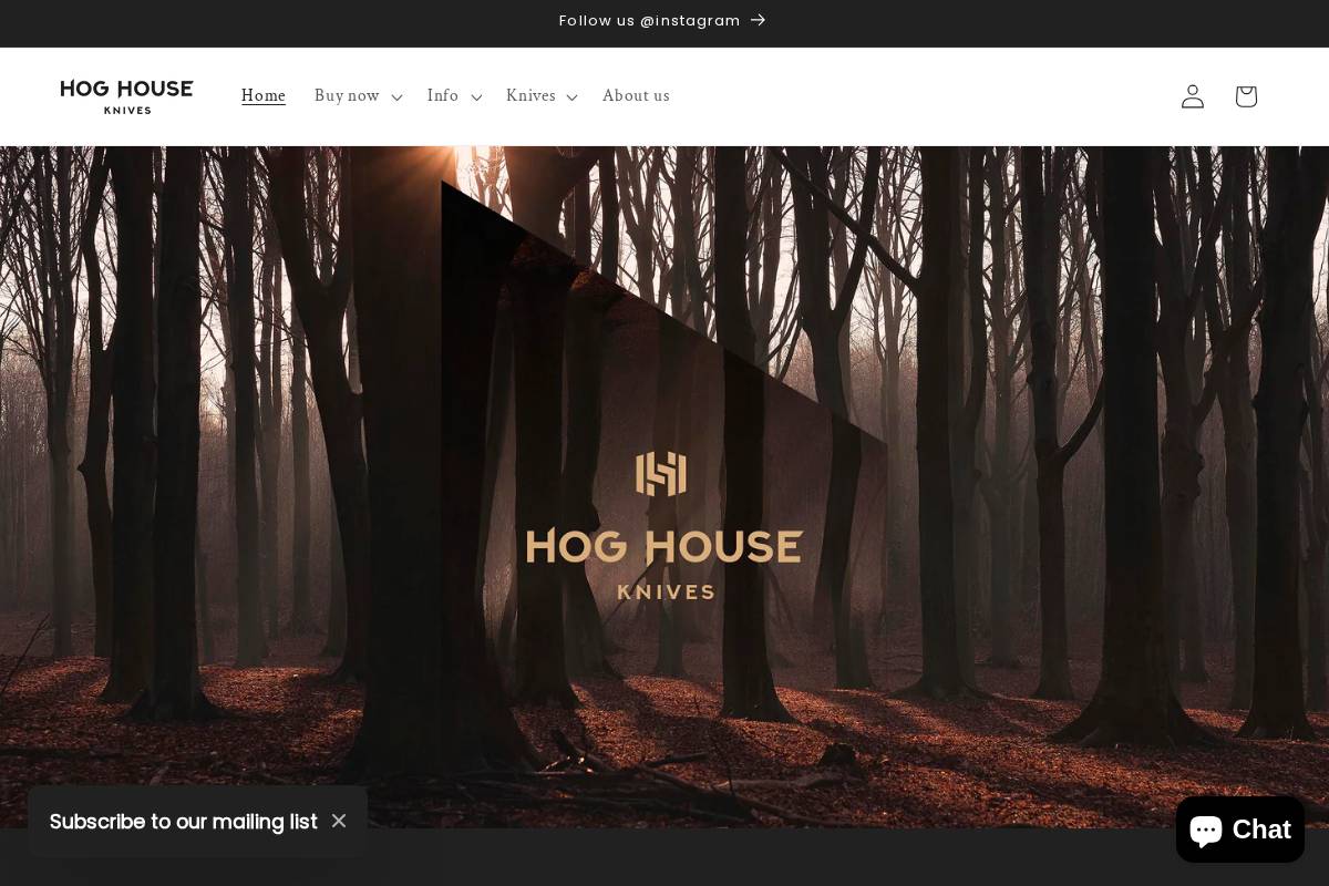 hoghouseknives.com homepage screenshot