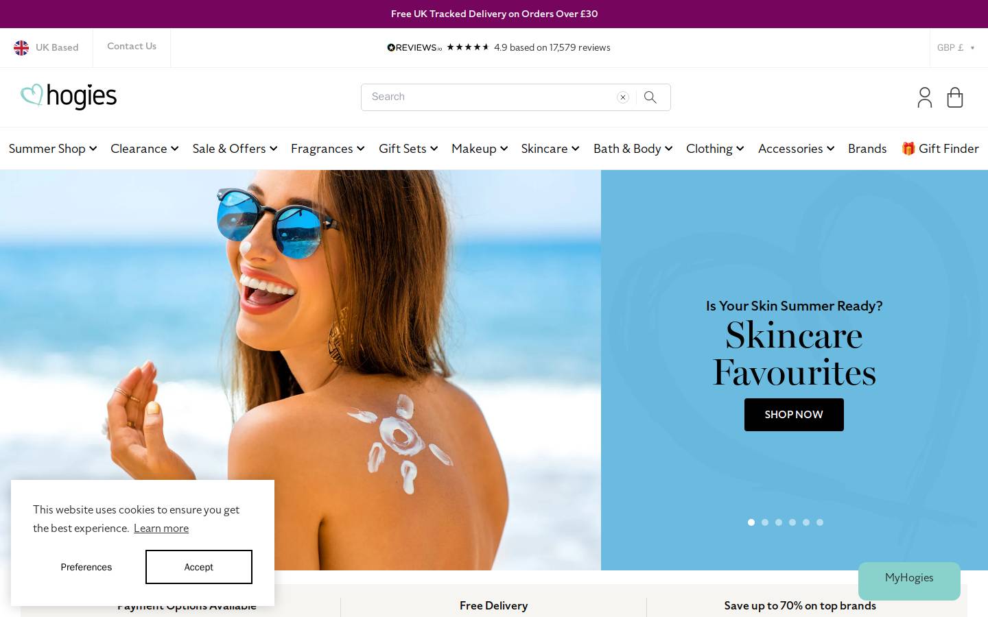 hogiesonline.com homepage screenshot