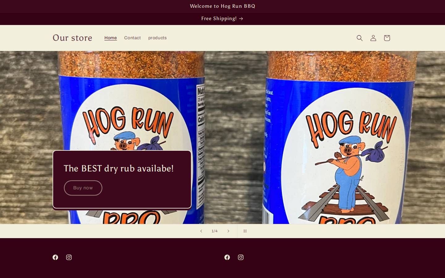 hogrunbbq.com homepage screenshot