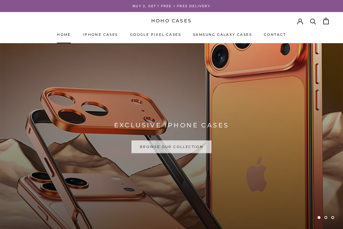 hohocases.com homepage screenshot