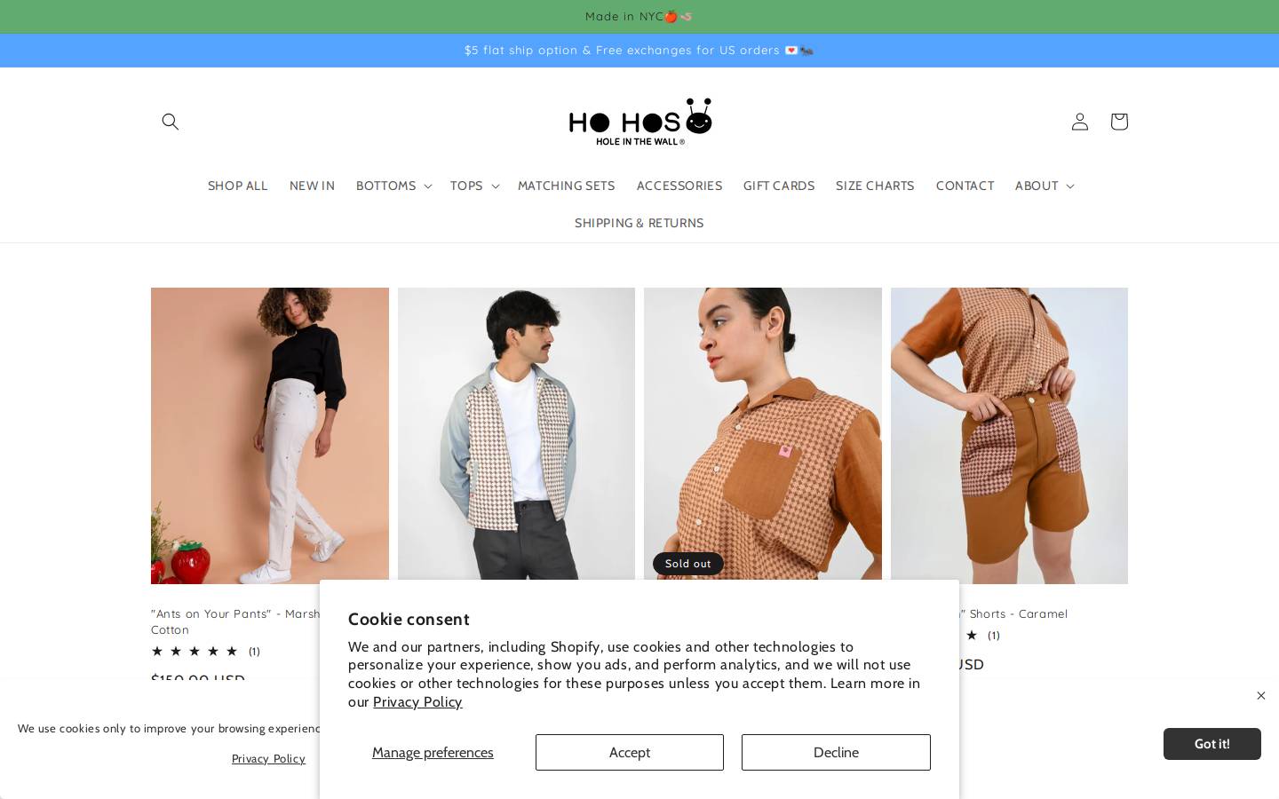 hohosholeinthewall.com homepage screenshot