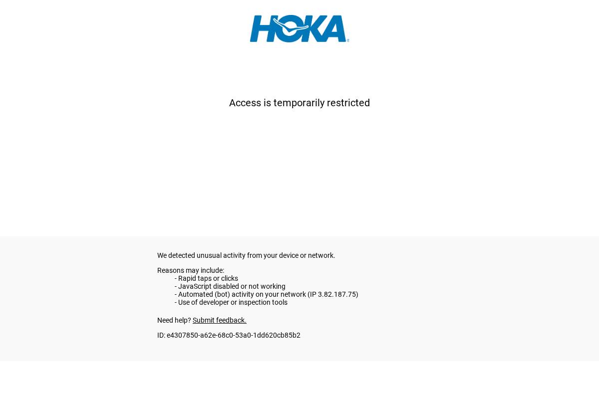 Hoka homepage screenshot