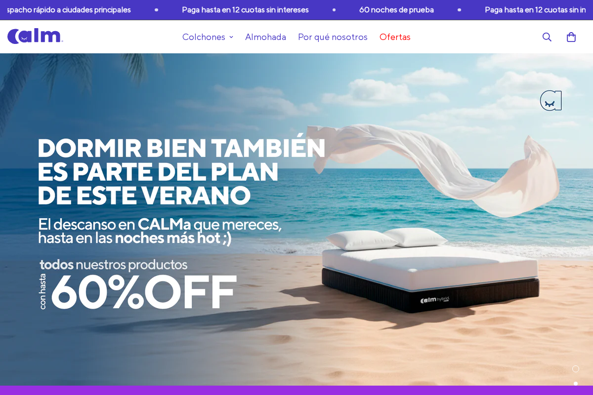 CALM homepage screenshot