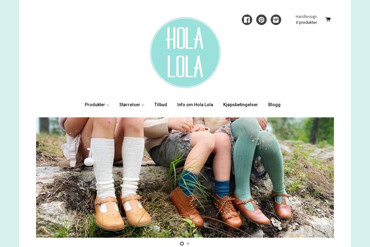 holalola.no homepage screenshot