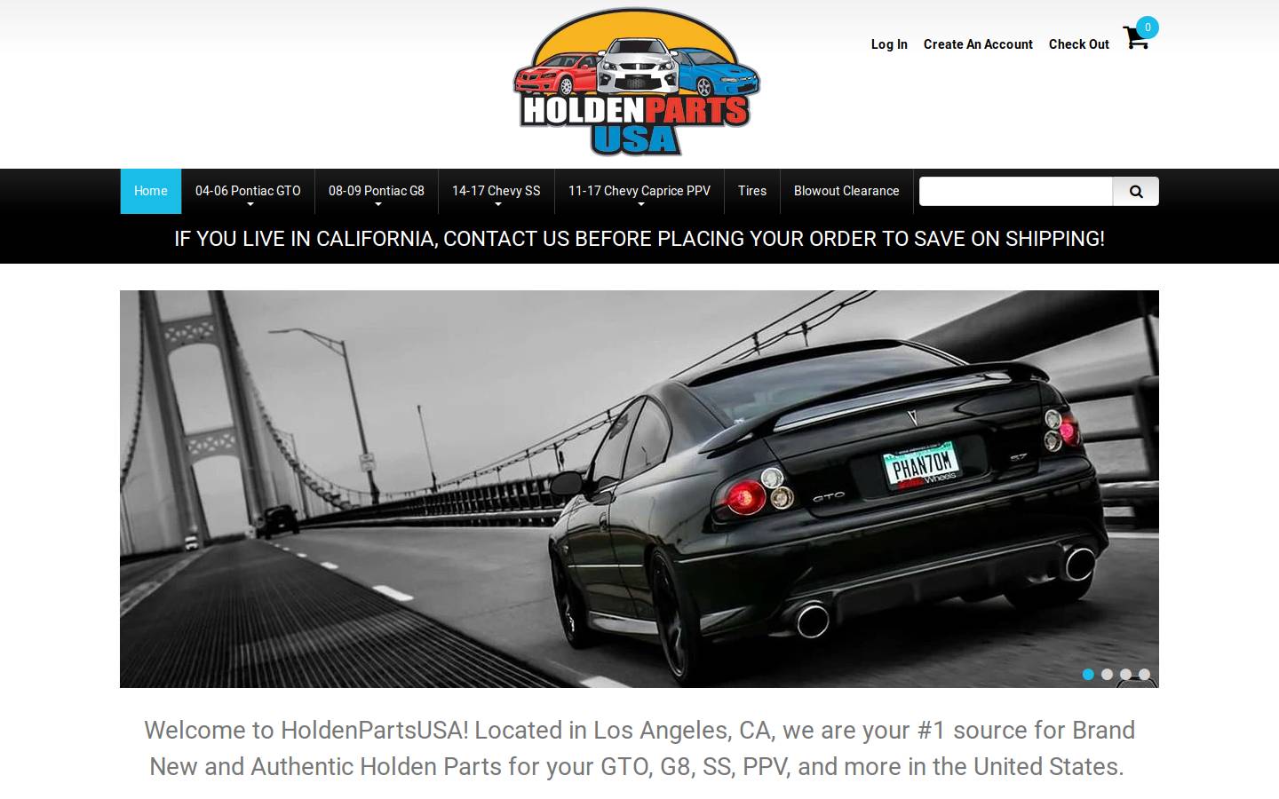 holdenpartsusa.com homepage screenshot