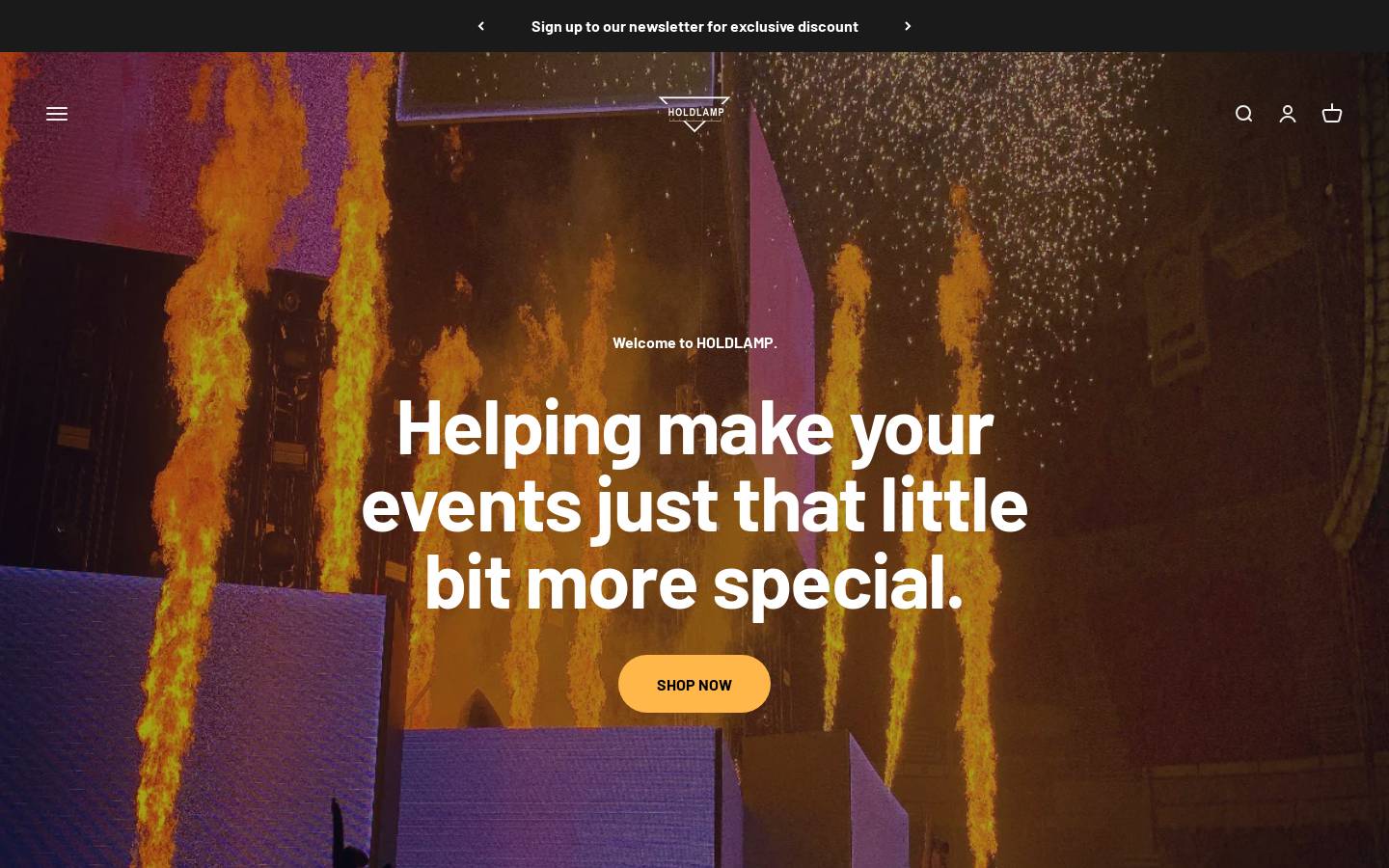 Holdlamp homepage screenshot