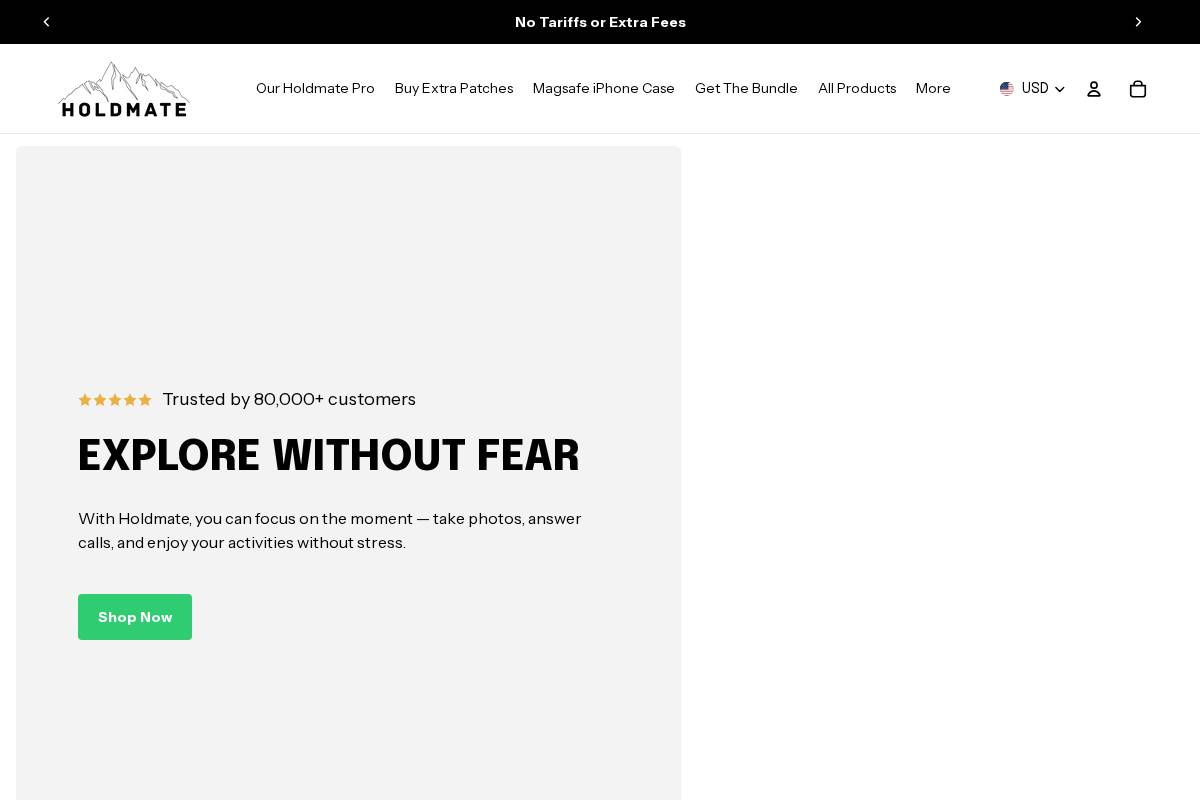 Holdmate Gear homepage screenshot