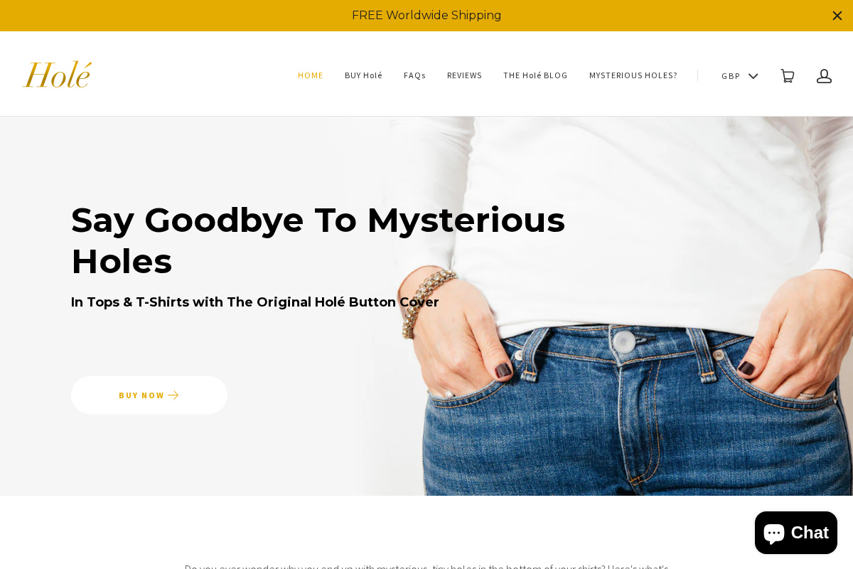 Holé homepage screenshot