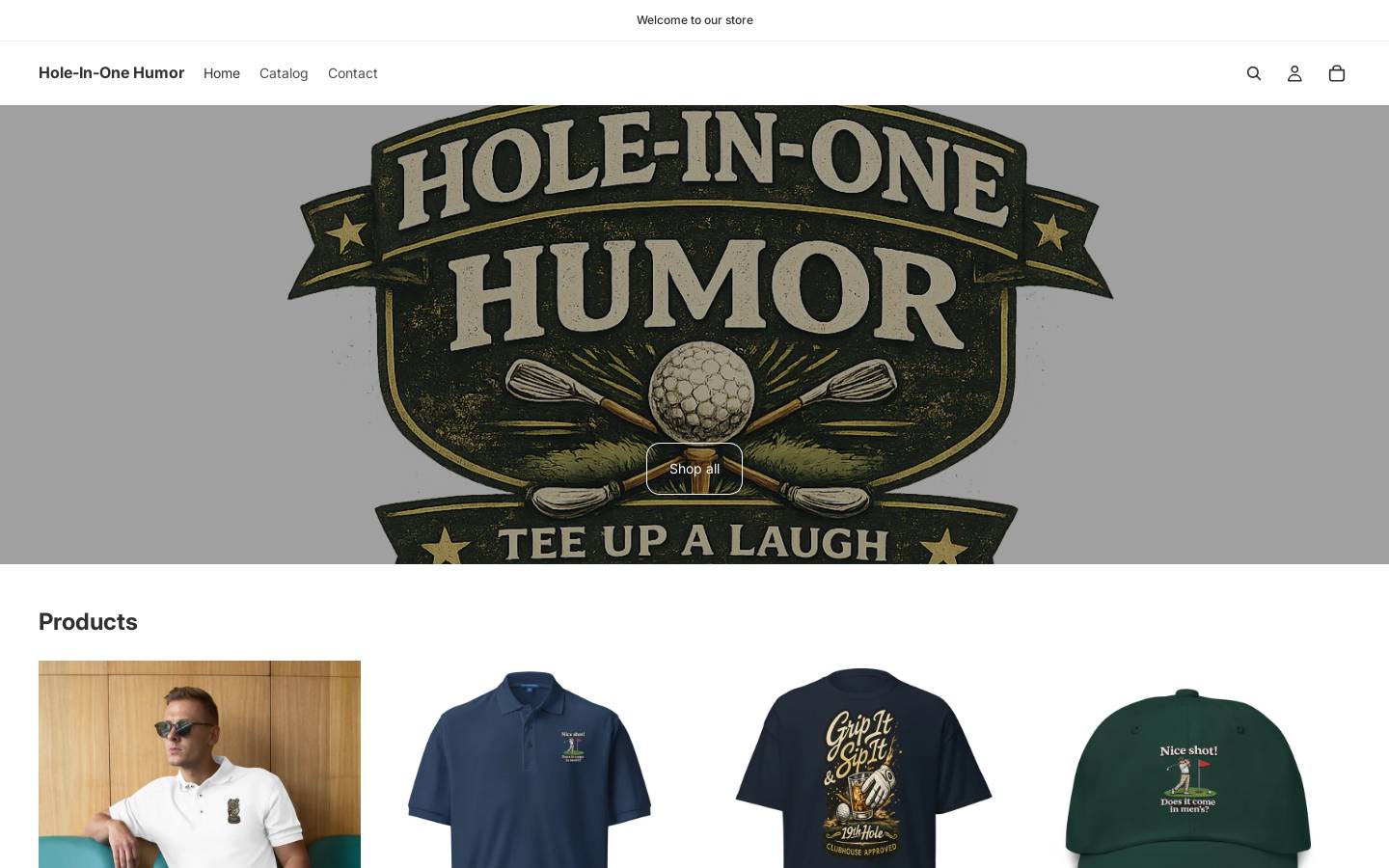 holeinonehumor.com homepage screenshot