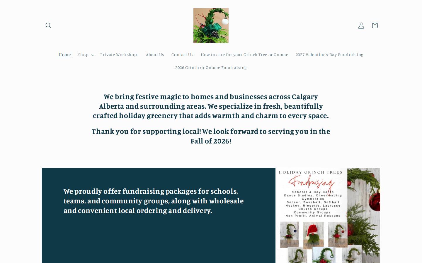 holidaygrinchtrees.com homepage screenshot