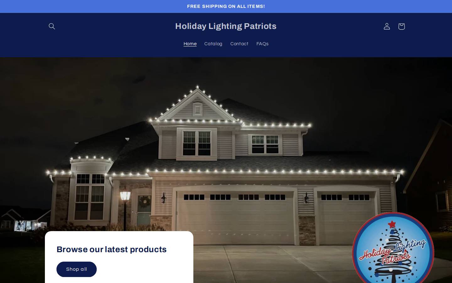 holidaylightingpatriots.com homepage screenshot